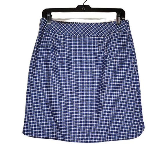 TalbotsâBlueâHoundstooth WoolâPencilâSkirtâSzâ6P - Picture 2 of 7